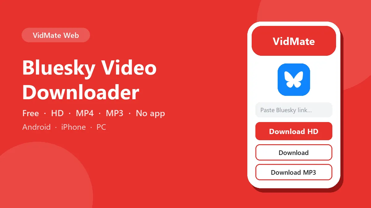 Bluesky Video Downloader: download Bluesky videos in HD on Android, iPhone and PC