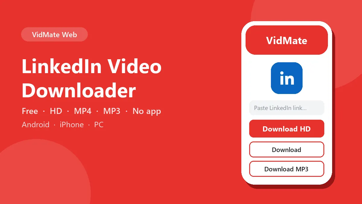 LinkedIn Video Downloader: download LinkedIn videos in HD on Android, iPhone and PC