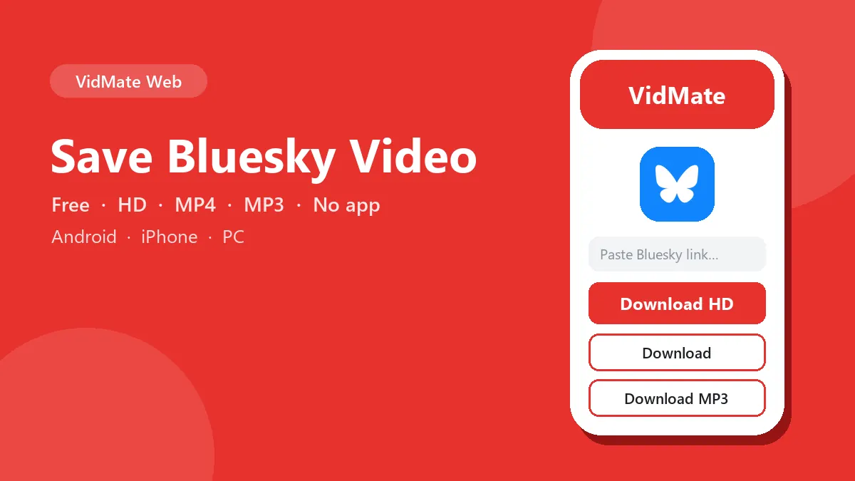 Save Bluesky Video: download Bluesky videos in HD on Android, iPhone and PC